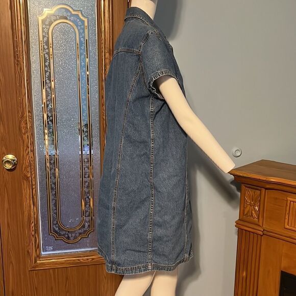 Vintage Y2K Denim Snap Up Tommy Hilfiger Dress - Picture 4 of 9